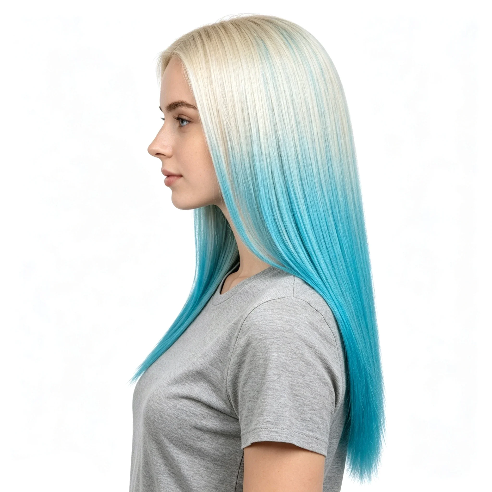 U Shaped One Piece Clip In Hair Extensions 4 Secure Clips Straight Ombre Synthetic Hairpiece 140g For Daily Party