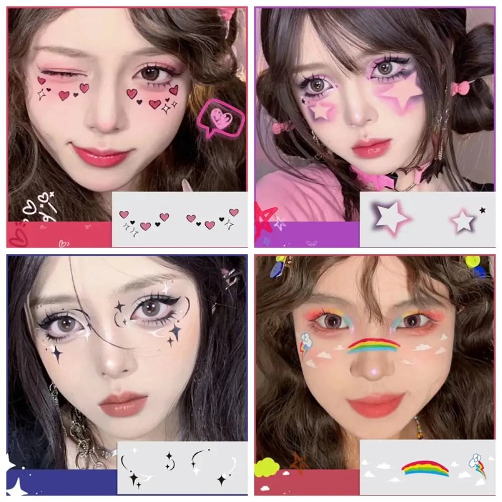 No Irritation Face Tattoo Stickers Disposable Sweatproof Blush Face Patch Waterproof Environmentally Temporary Tattoo Sticker