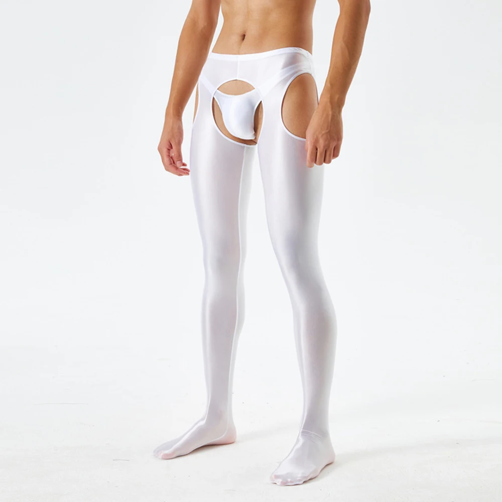 

Wet Look Hollow Tights, Sexy Sheer Oil Shiny Leggings, Soft Stretchy Pantyhose, Unisex Underwear, Multiple Colors