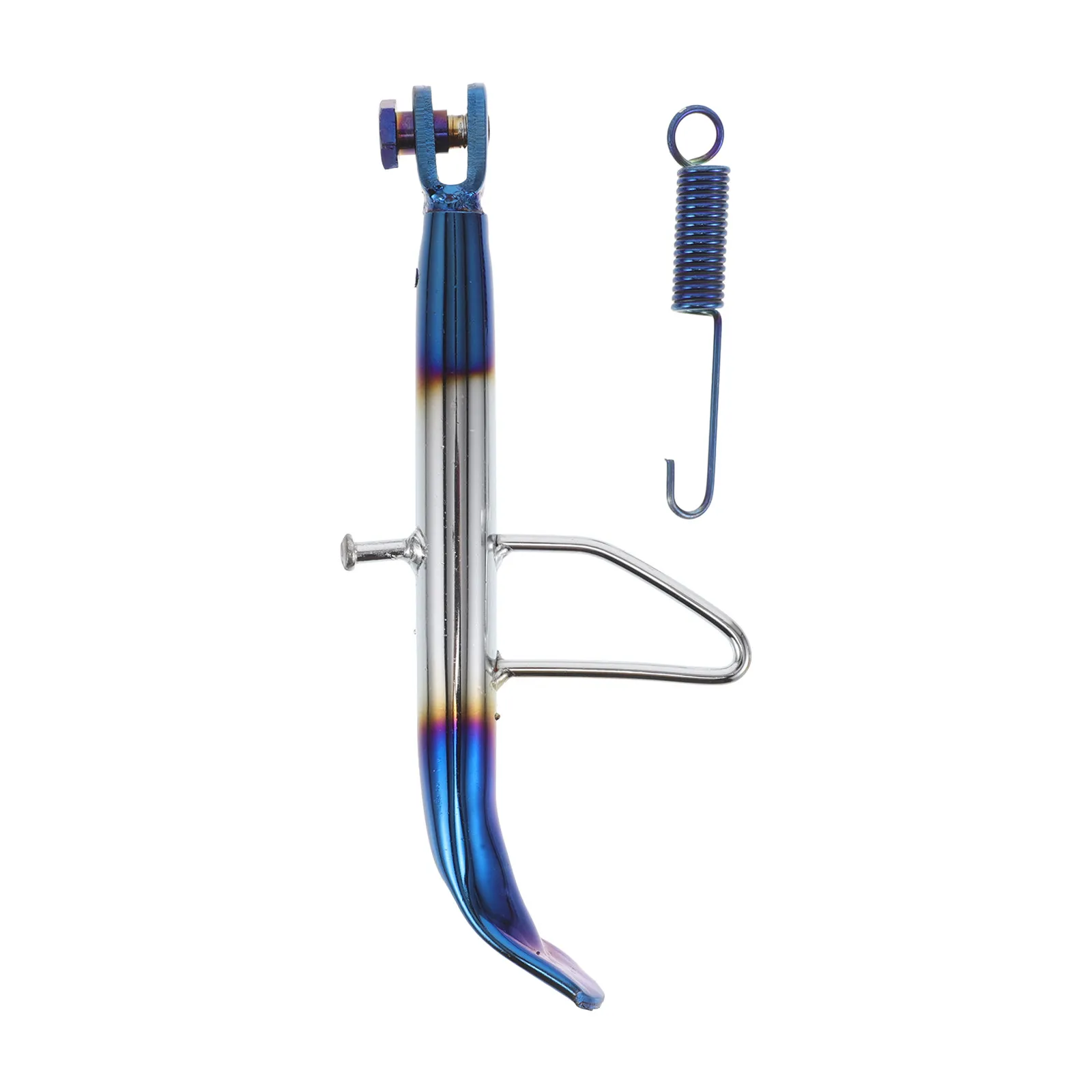 Motorcycle Side Kickstand Iron Burnt Titanium Finish Offset Foot Support Universal Motorbike Electric Scooter Kickstand Stand