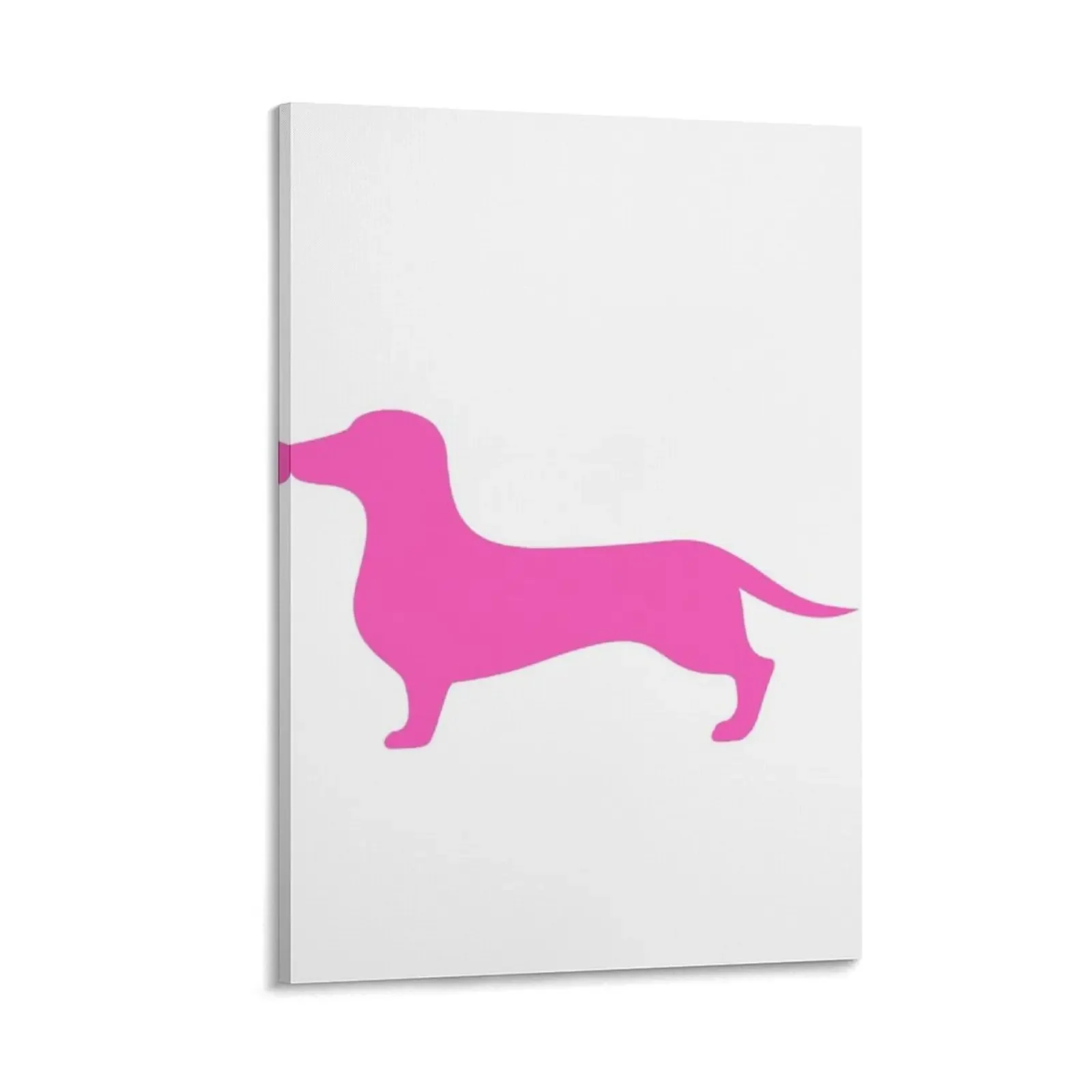 

Dachshund silhouette in bright pink - Sausage Dog Canvas Painting wall art anime decoration