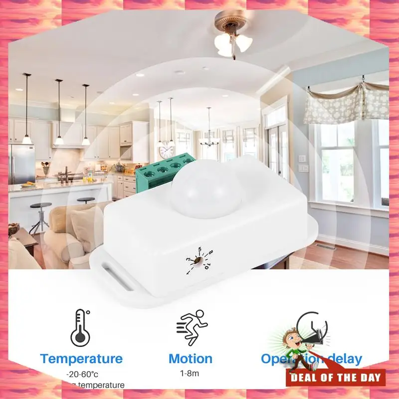 24-Hour Delivery DC 12V 24V PIR Motion Sensor Function Controller LED Switch Body Infrared Switch Motion Timer White For LED Str