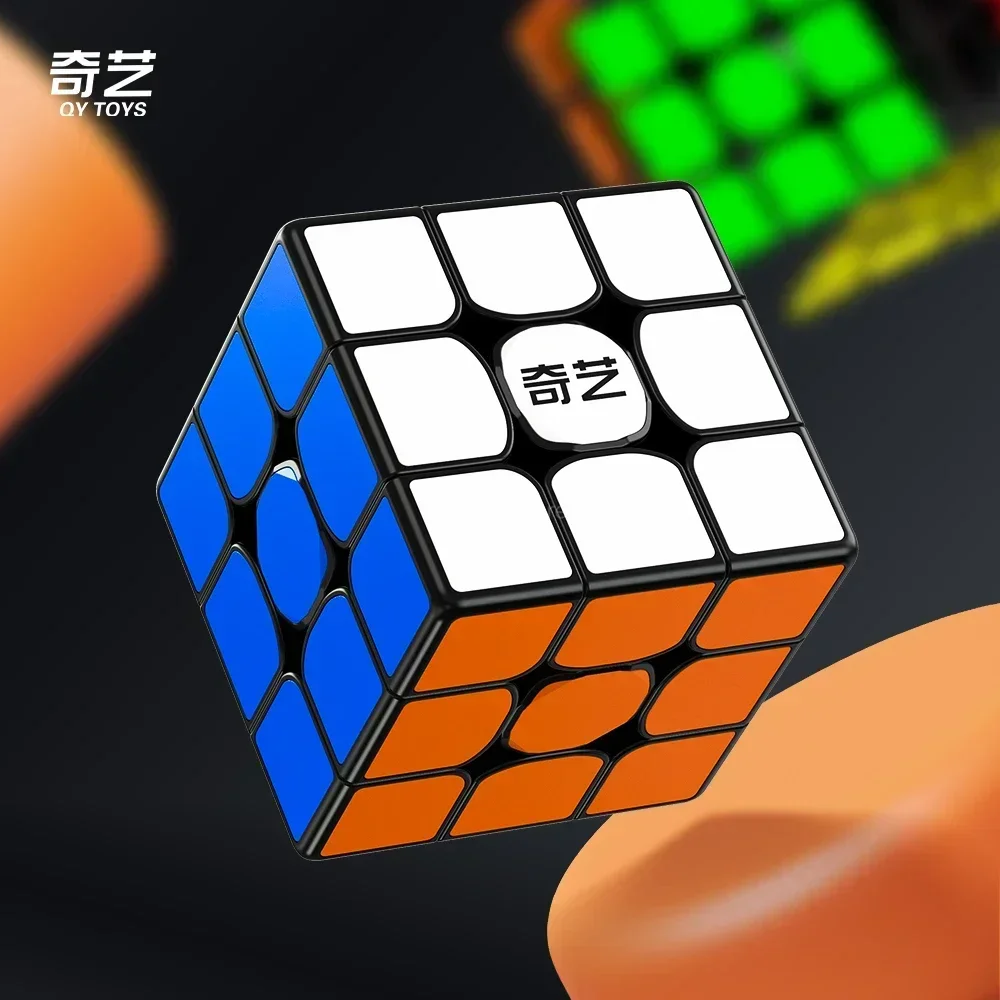 [ECUBE] QiYi QiMeng V3 매직 큐브, 스티커리스 매직 큐브, 전문 퍼즐, 교육용 장난감, 블랙, 3x3x3