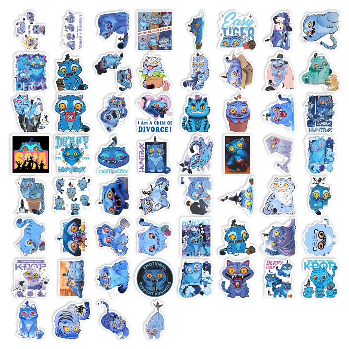 60 قطعة فيلم جديد KPop شيطان الصيادين ملصقات Derpy النمر مقاوم للماء الكتابة على الجدران لتقوم بها بنفسك جراب هاتف محمول ملصقات سكرابوكينغ رائعة #5