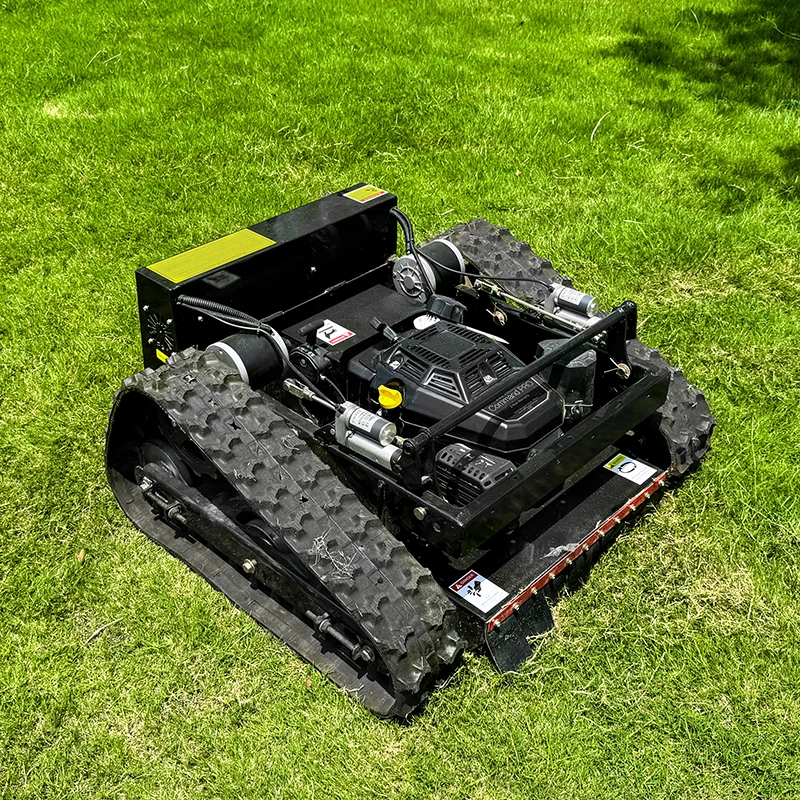 Electric all-terrain tracked drive four-stroke cordless wireless remote control lawn mower - 1200w 5-10 hours