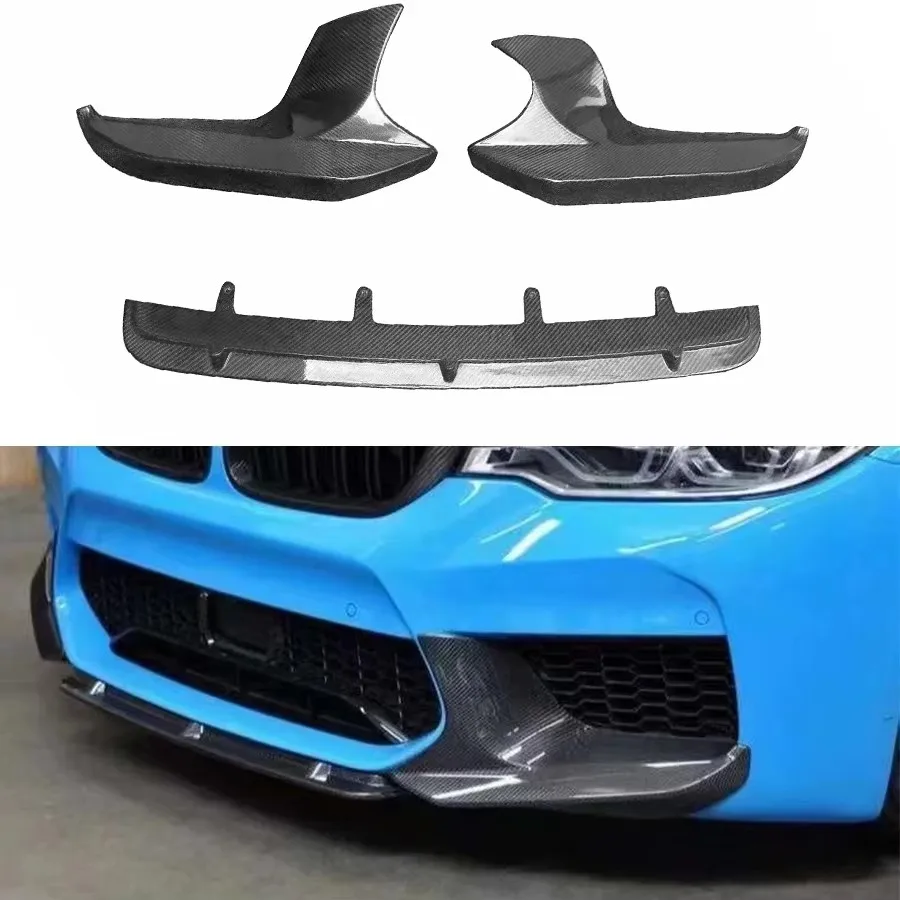 

For BMW M5 F90 2017-2020 Carbon Fiber Front Lip Bumper Lip Separator Diffuser Chin Spoiler wrap angle Front Bumper corner