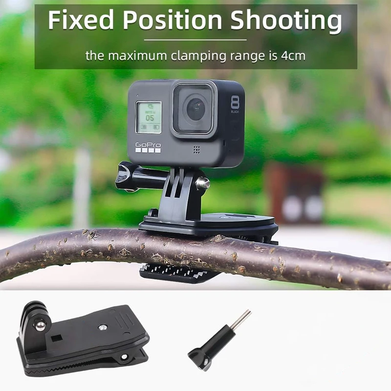 Backpack Strap Mount Quick Clip Mount Compatible with Gopro Hero 12 11 10 Fusion Max DJI Osmo Insta360 Xiaomi Yi Action Cameras