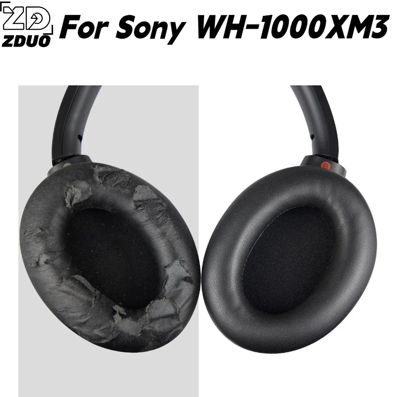 For Sony WH‑1000XM3 Headset, Snap‑On Install Headbeam Cushion & Protein Skin Memory Sponge Ear Cushions, Practical Replacement - view 6