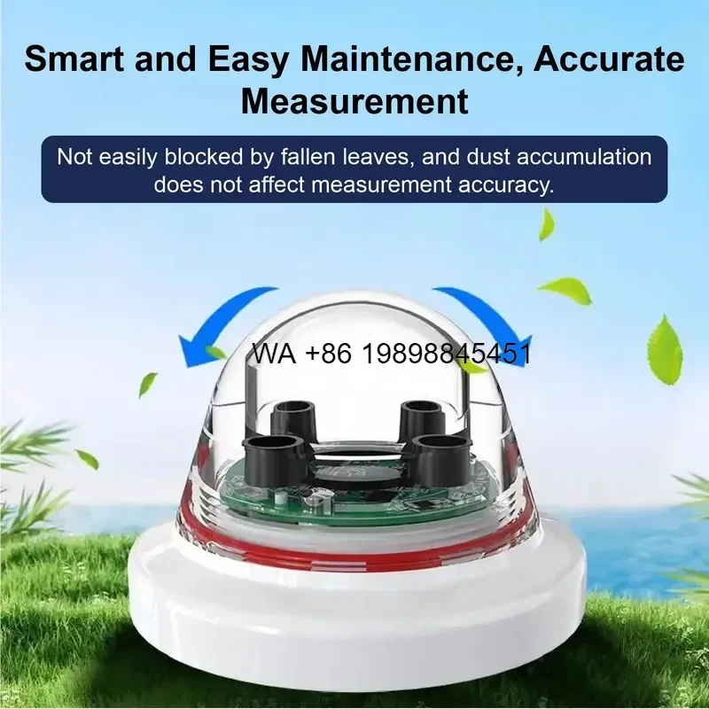 Wmwmnu for Agricultural Rain Sensor RS485 Optical Pulse Output 0.1mm Resolution 24mm Per min Plus Minus 5 Percent Accuracy