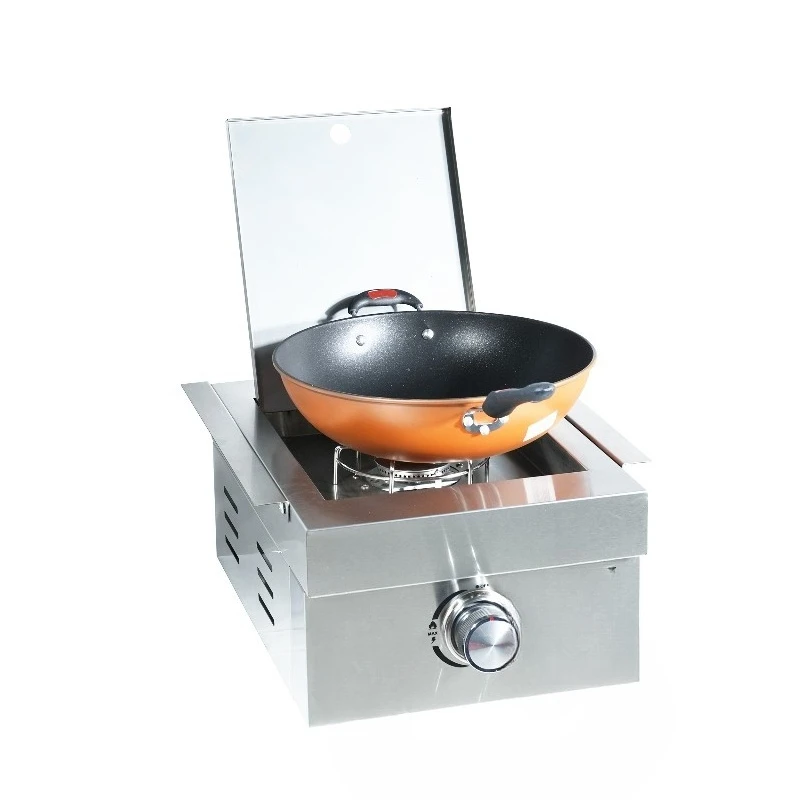 

Heavy Duty 304 Stainless Steel Side Burner Modern Premium Outdoor Island Grill Accessories Anti-rust Year-round BBQ