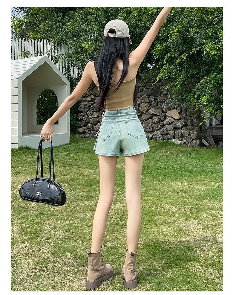 Personalized Denim High-Waist Short Skirt In Summer New Retro Old Slim Irregular A-Line Half-Body Denim Skirt