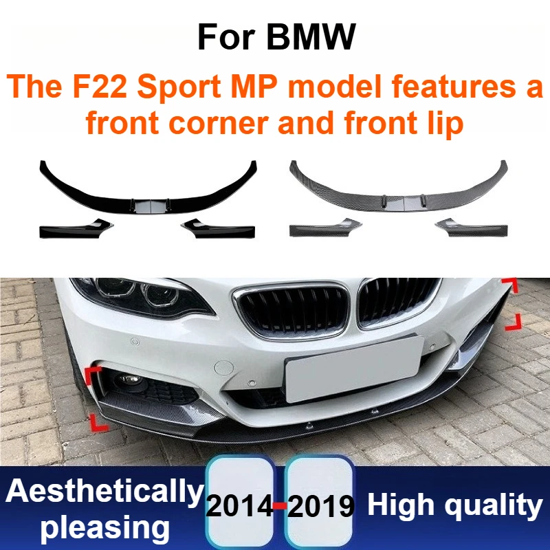 

For BMW 2 Series F22 F23 M Sport 2014-2019 MP Front Lip Spoiler Splitter Bumper Canard Body Kit Trim Exterior Modification Parts