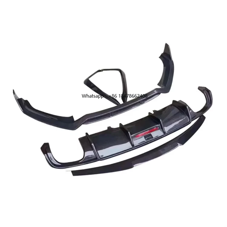 

Factory Car A4 B9 S4 Carbon Fiber Front Lip Rear Diffuser Trunk Spoiler Canards Body Kits for A4 Sline S4 2017 2018 2019