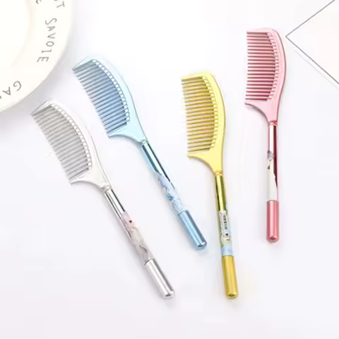 1 Piece Kawaii Cute Lovely Comb Gel Pen Hair Student School Office Supply Creative Stationery Gift Ellen Brook Novel Funny
