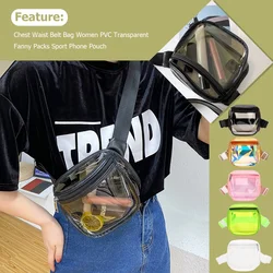 Sport Chest Waist Belt Bag Women Transparent PVC Fanny Pack Packs Sport Phone Bag Handbag