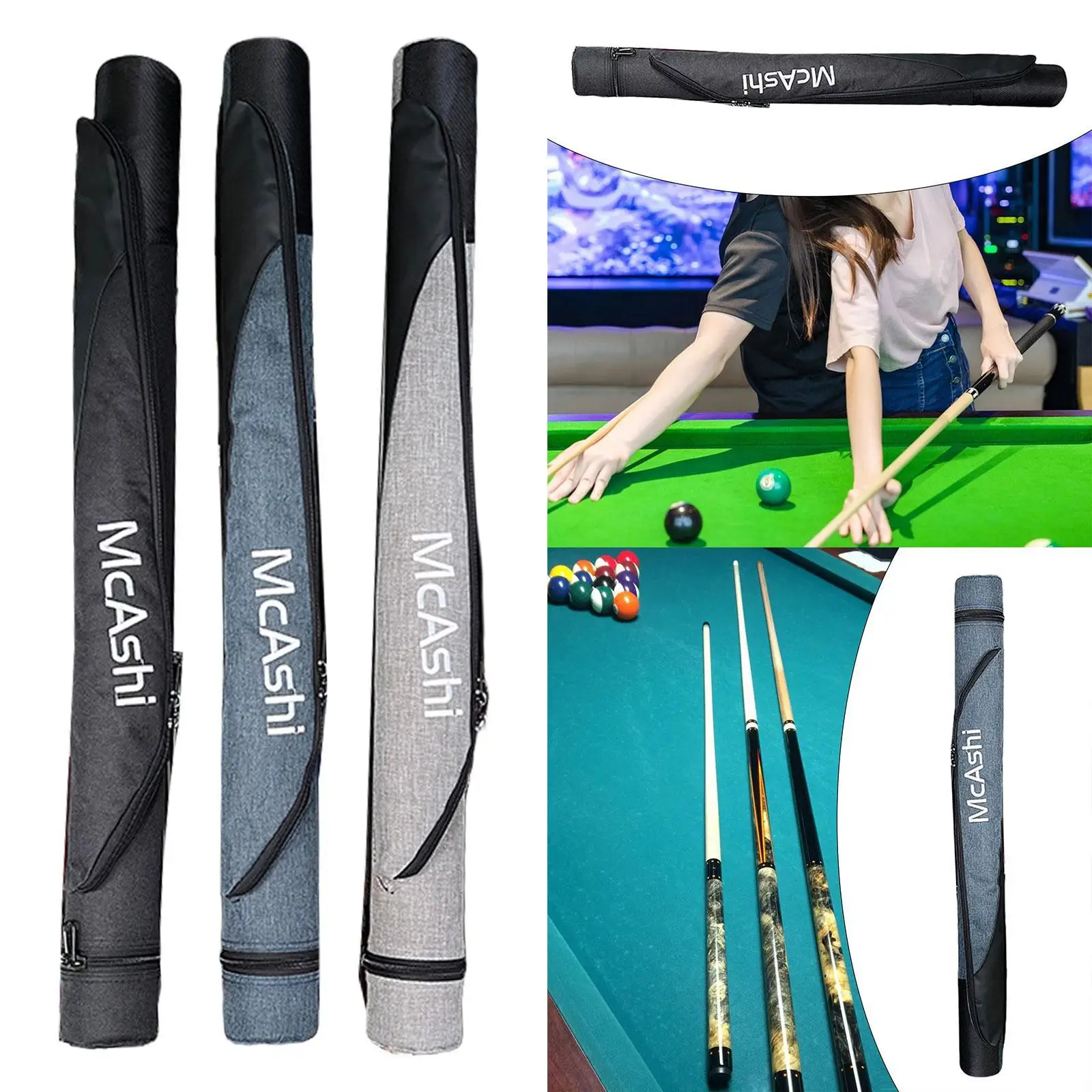 Pool Cue Bag Professional Accessories with Zipper Snooker Container Pool Cue Carrying Case Billiard Pool Cue Stick Carrying Bag