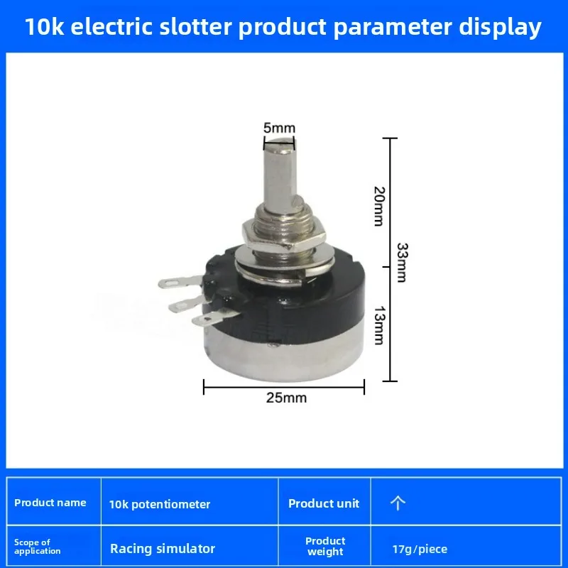 2pcs B103 10K Potentiometer for Arcade Racing Simulator Large Game Machine Parts Locator Coin Operated Games