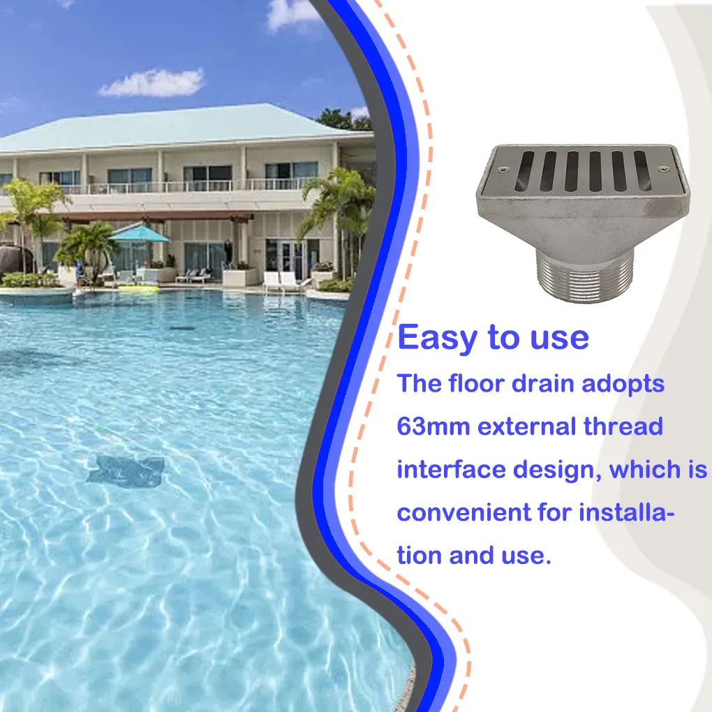 Fast Floor Drain Anti-Block Grille Rustproof Stable Drainage Cover Pool Wall Overflow Wear-resistant Filter Replacement Parts