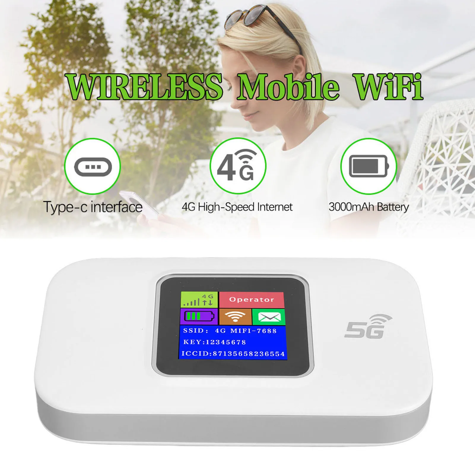 4G المحمولة واي فاي شاشة الكريستال السائل USB بالطاقة التوصيل والتشغيل الأمن التشفير اللاسلكية المحمولة موزع إنترنت واي فاي عالية السرعة للهواتف