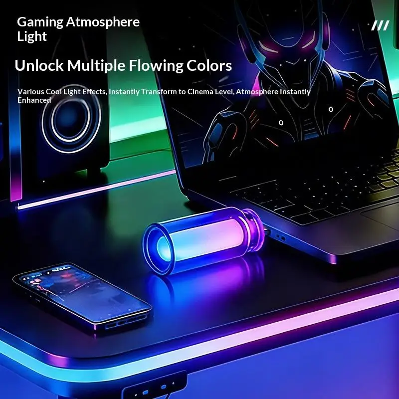 RGB Transparent Glass Bottle Car Ambient Light USB Plug and Play Auto Interior Mood Lighting for Travel