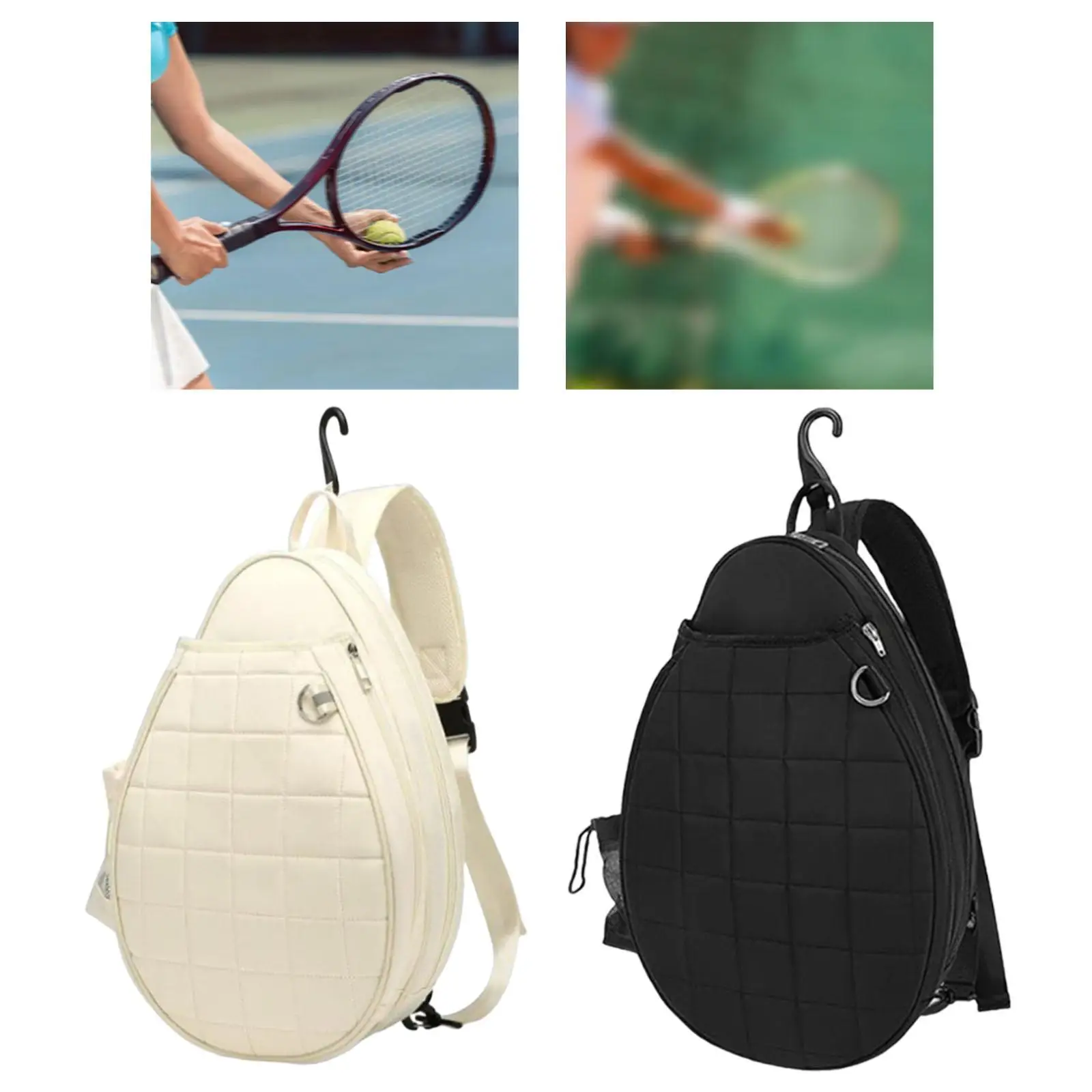 

Men Women Tennis Racket Carrier Sling Bag with Adjustable Strap for Sports