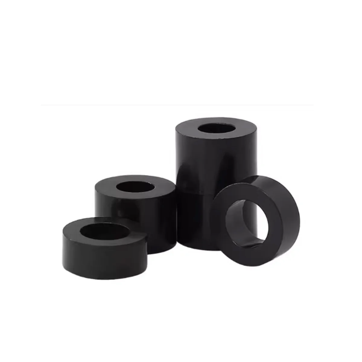 Black ABS Plastic Straight Column Isolation Insulation Gasket Hollow Thickened Screw Sleeve Gasket M3M4M5M6M8