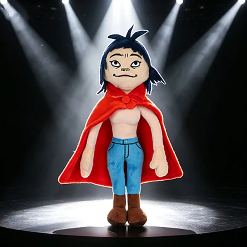 Heißer Gorillaz Noodle Plüsch Kawaii Virtual Band Street Fighter Stofftier Niedlicher Junge mit rotem Umhang für Fans, Enthusiasten und als Kindergeschenk – Detail 6