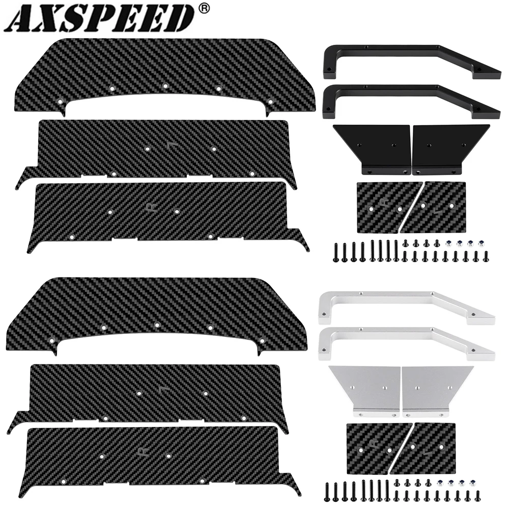 AXSPEED-Juego de protector inferior de placa de deslizamiento de chasis de fibra de carbono para piezas de mejora 1/8 A-RRMA VENDETTA 3S
