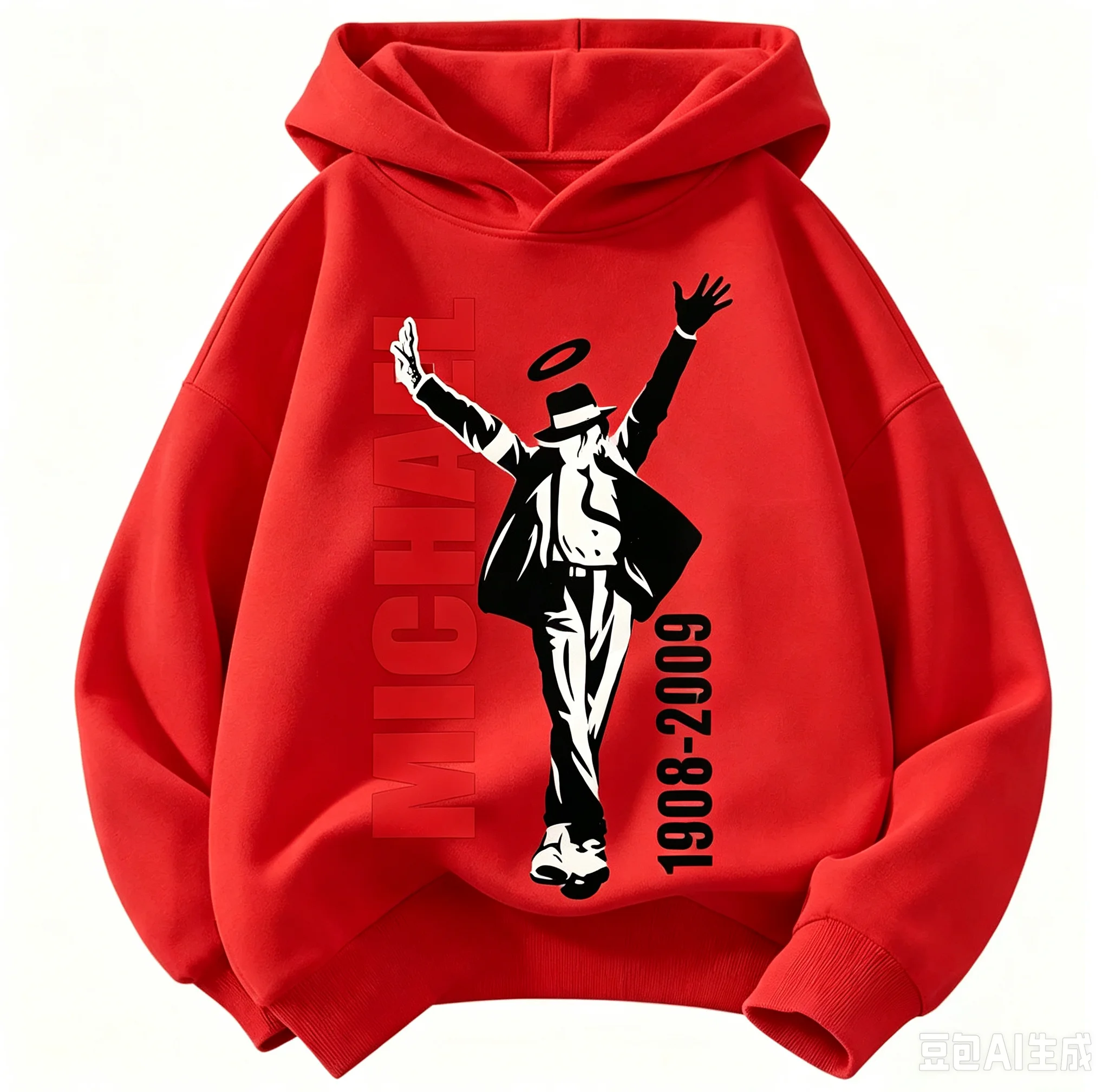 2026 Kinder-Hoodie mit Michael Jackson-Print – Warmer Herbst-/Winter-Sweatshirt im Retro-Stil mit Pop-Ikon-Grafik für Jungen und Mädchen – Detail 3