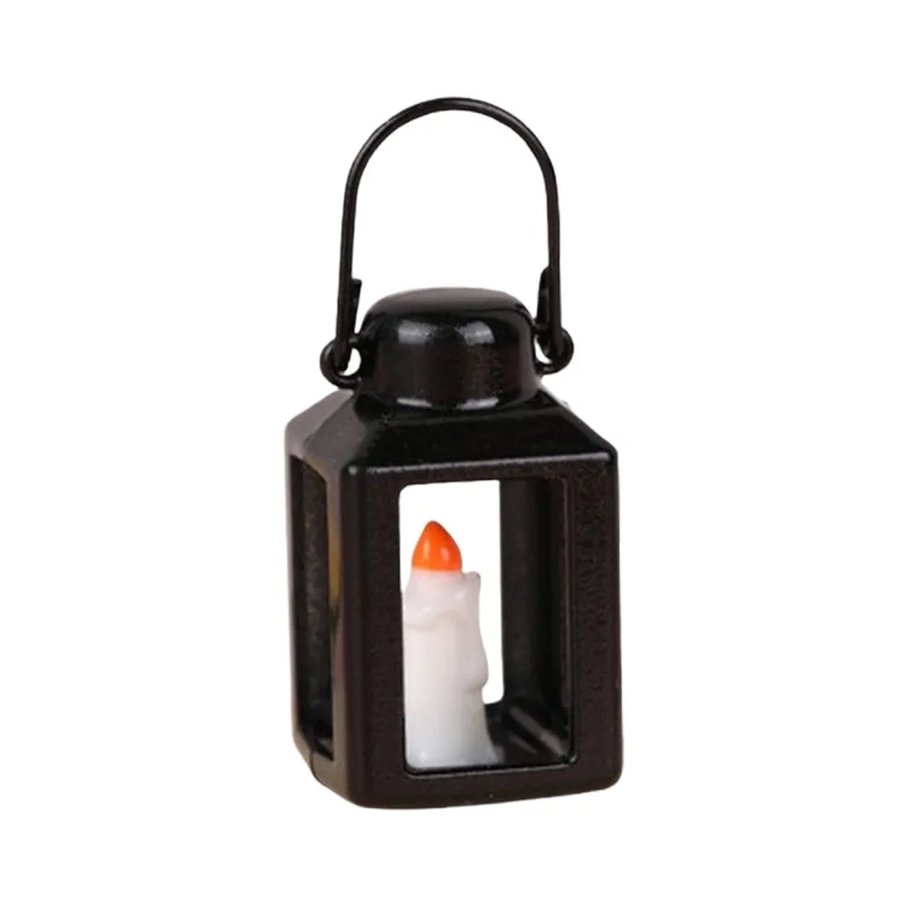 1:12 Scale Vintage-Style Lantern for Dollhouses Made of Iron and ABS with Realistic Wax Candle for Enhanced Diorama Realism