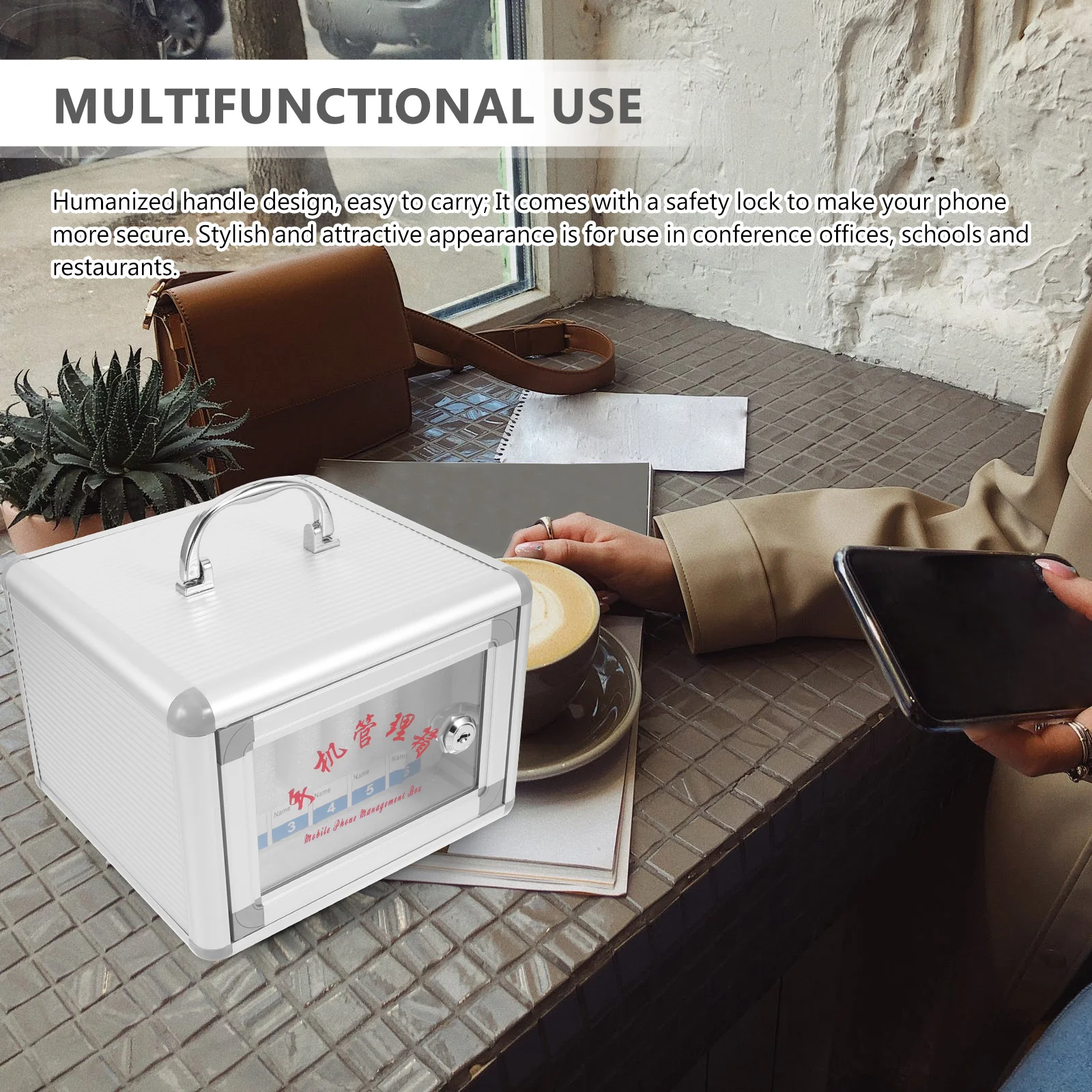 Mobile Phone Safe Telephone Storage Container Case Aluminum Alloy Bins