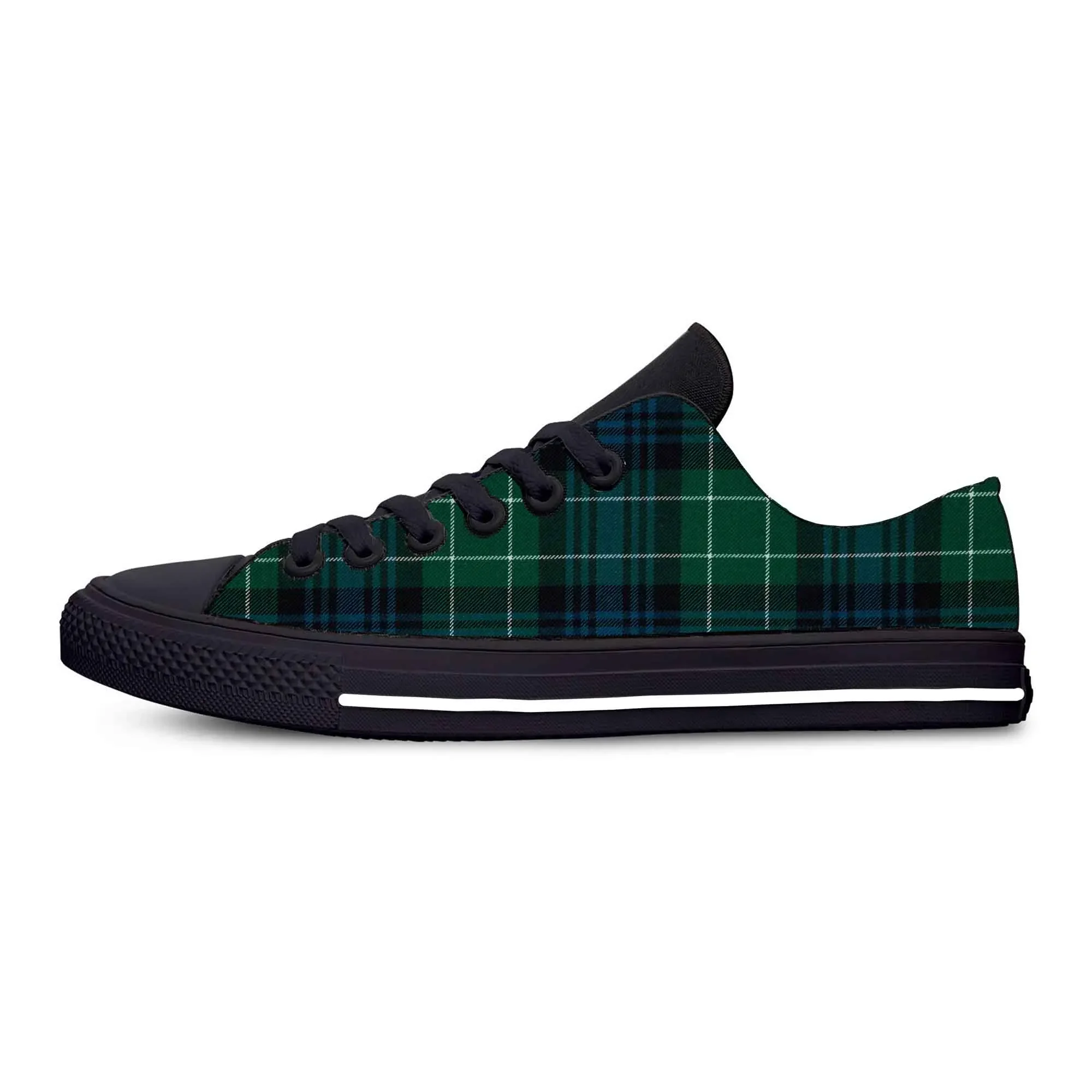 Hot Hunting Stewart Scottish Tartan Plaid Fashion Casual Shoes Breathable Men Women Sneakers Low Top Lightweight Board Shoes