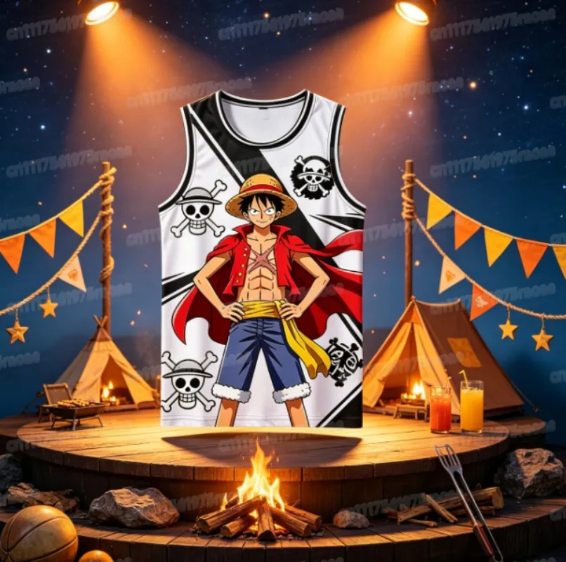 2026 Summer One Piece Luffy Special Edition Basketball Jersey Vest Size 24 Basketball Jersey Vest Cartoon Vest FamilyMatching