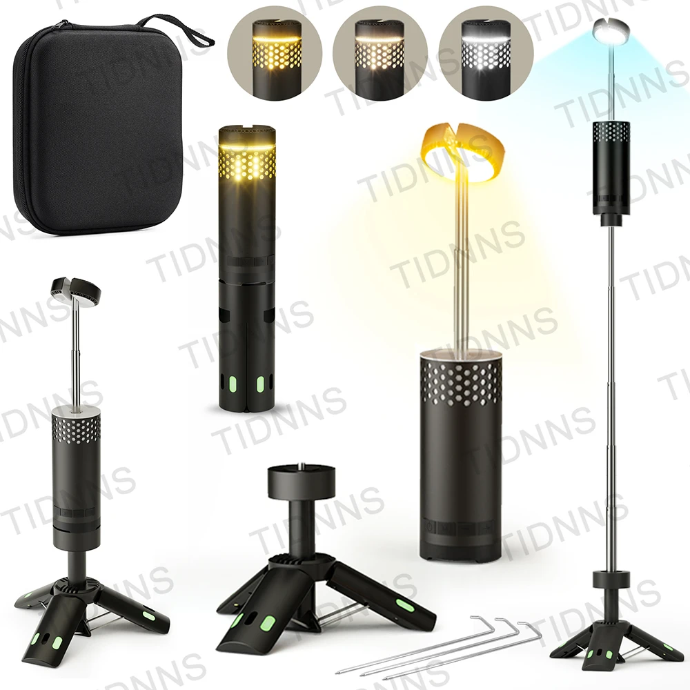 Removable 10000mAh Magnetic Camping Light USB Rechargeable LED Emergency Lamp Outdoor Portable  Telescopic Lanterns for Tents