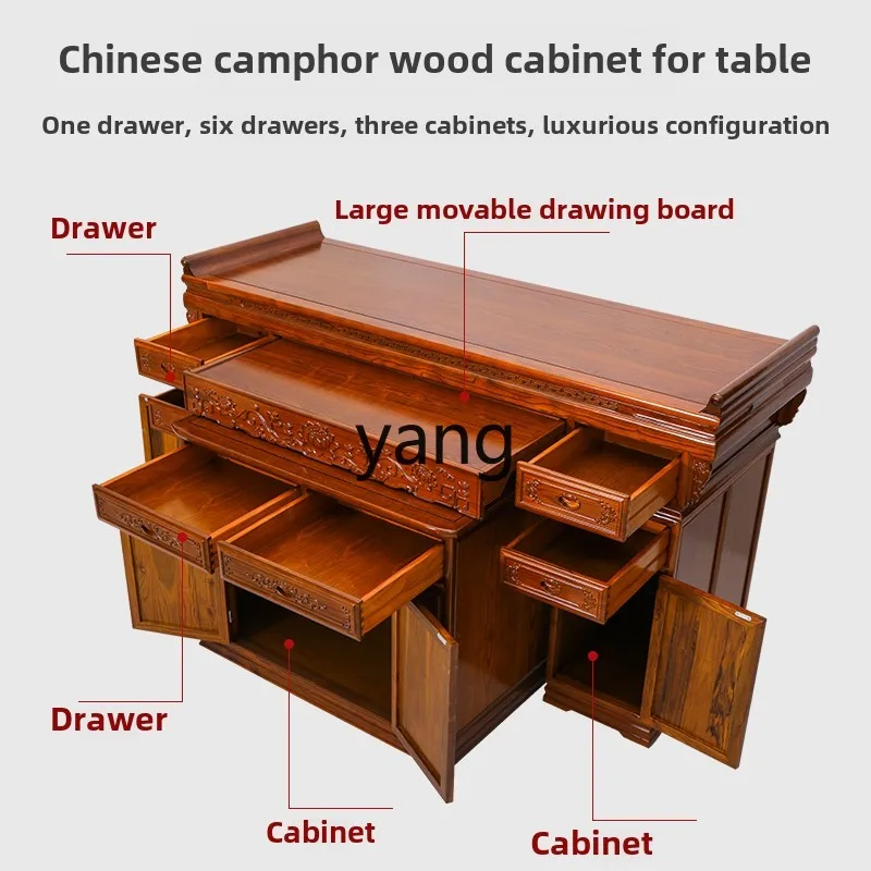 LH camphor wood offering table Buddhist cabinet household Chinese vertical cabinet Buddhist shrine solid wood offering