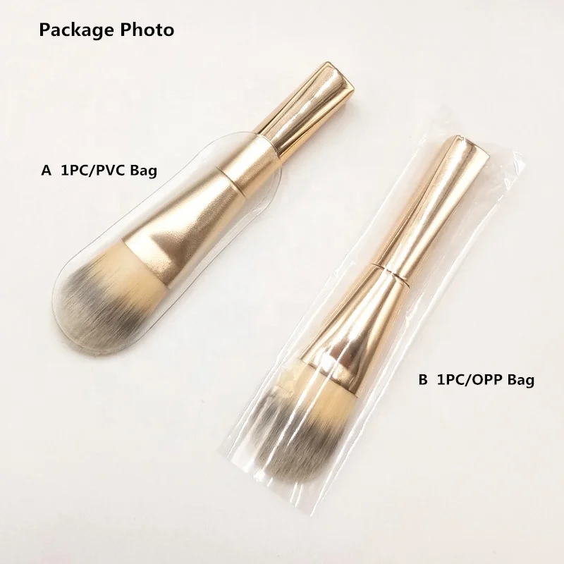 Reisformaat gezichtsborstel Nieuwe beeldhouwende gouden foundationborstel Mini foundationborstel met gouden handvat