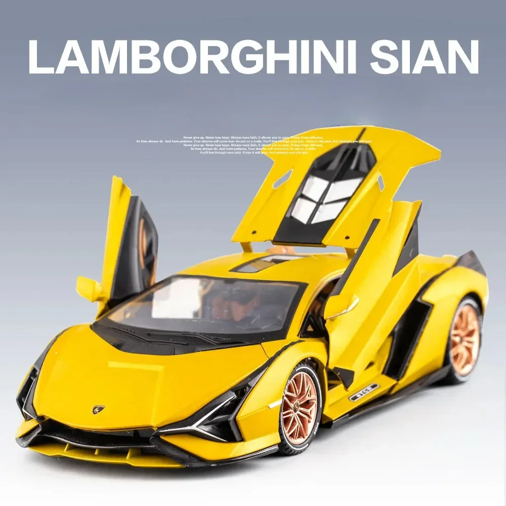 Modèle de voiture de sport en alliage moulé sous pression pour enfants, 1:18 Lamborghini, SIAN FKP, 37, collection de simulation, jouet en métal, cadeau, A245