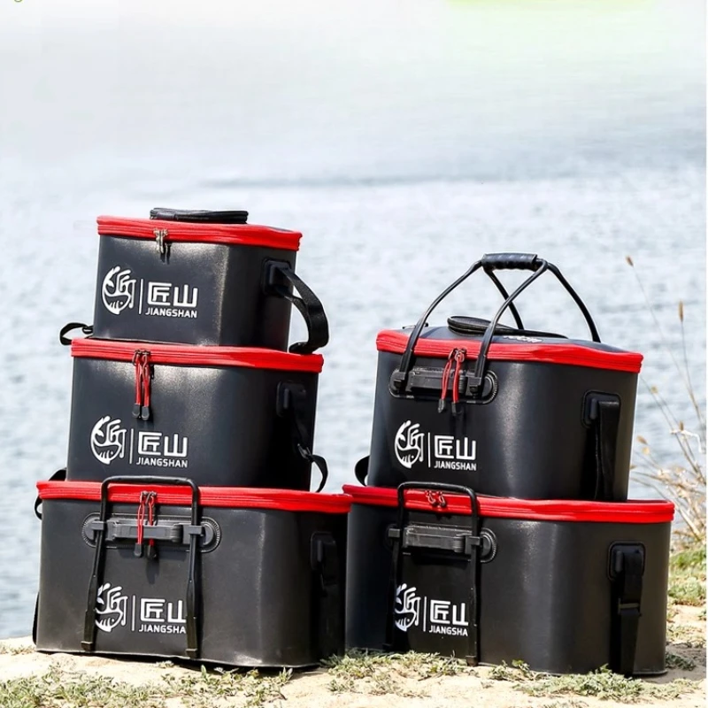 

‌Collapsible Live Fish Storage Bucket, Foldable EVA Material Cooler, Fish Keeper Basket System, Multipurpose Container‌