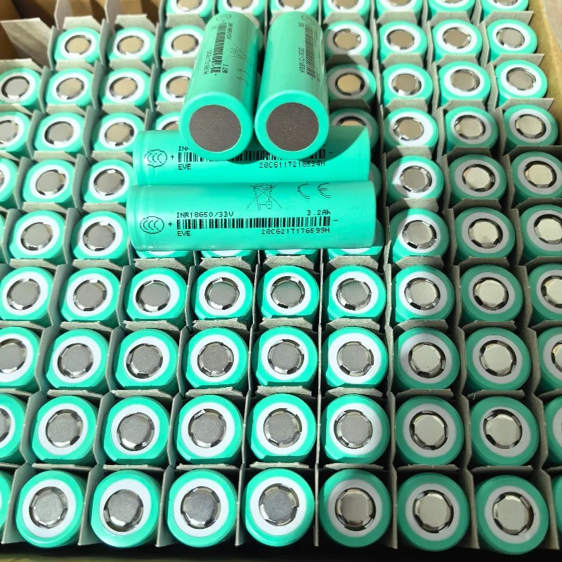 New 10PCS 18650‑33V 3300mAh Flat‑Top Rechargeable Lithium‑ion Battery For EVE Grade‑A 3C 3.7V