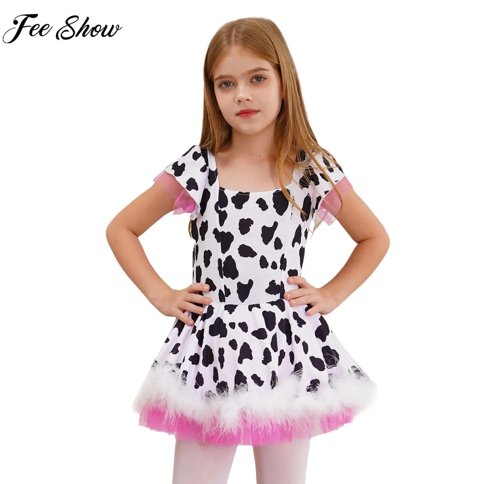 vaca-animal-vestido-cosplay-para-criancas-manga-curta-bale-collant-de-patinacao-traje-de-festa-tematica-dancewear-tutu-para-meninas-cosplay-de-halloween