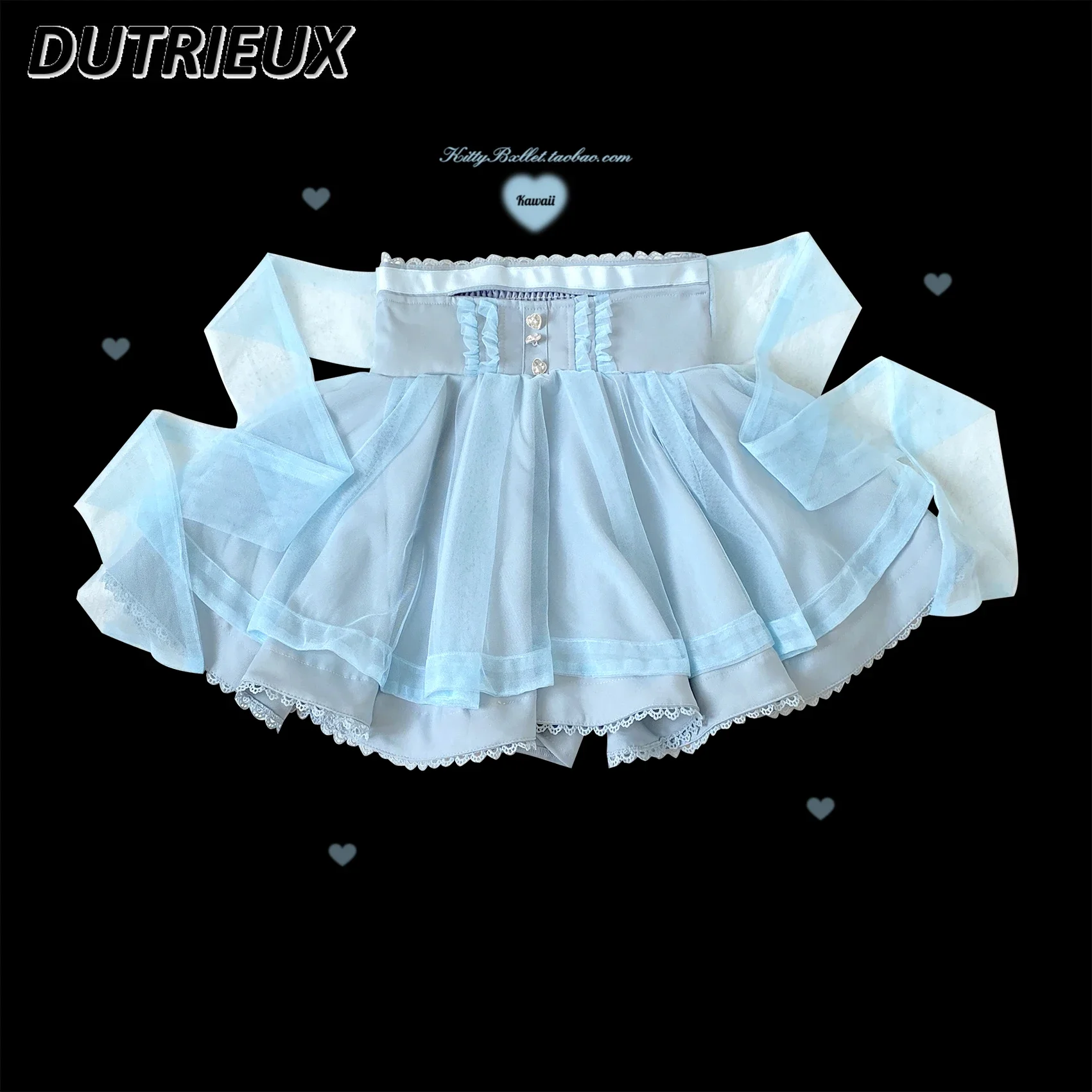 Diamond Buckle Sweet Cute Ladies Short Skirt Solid Color Fashion Simple Summer New High Waist Skirts for Women Japanese Style