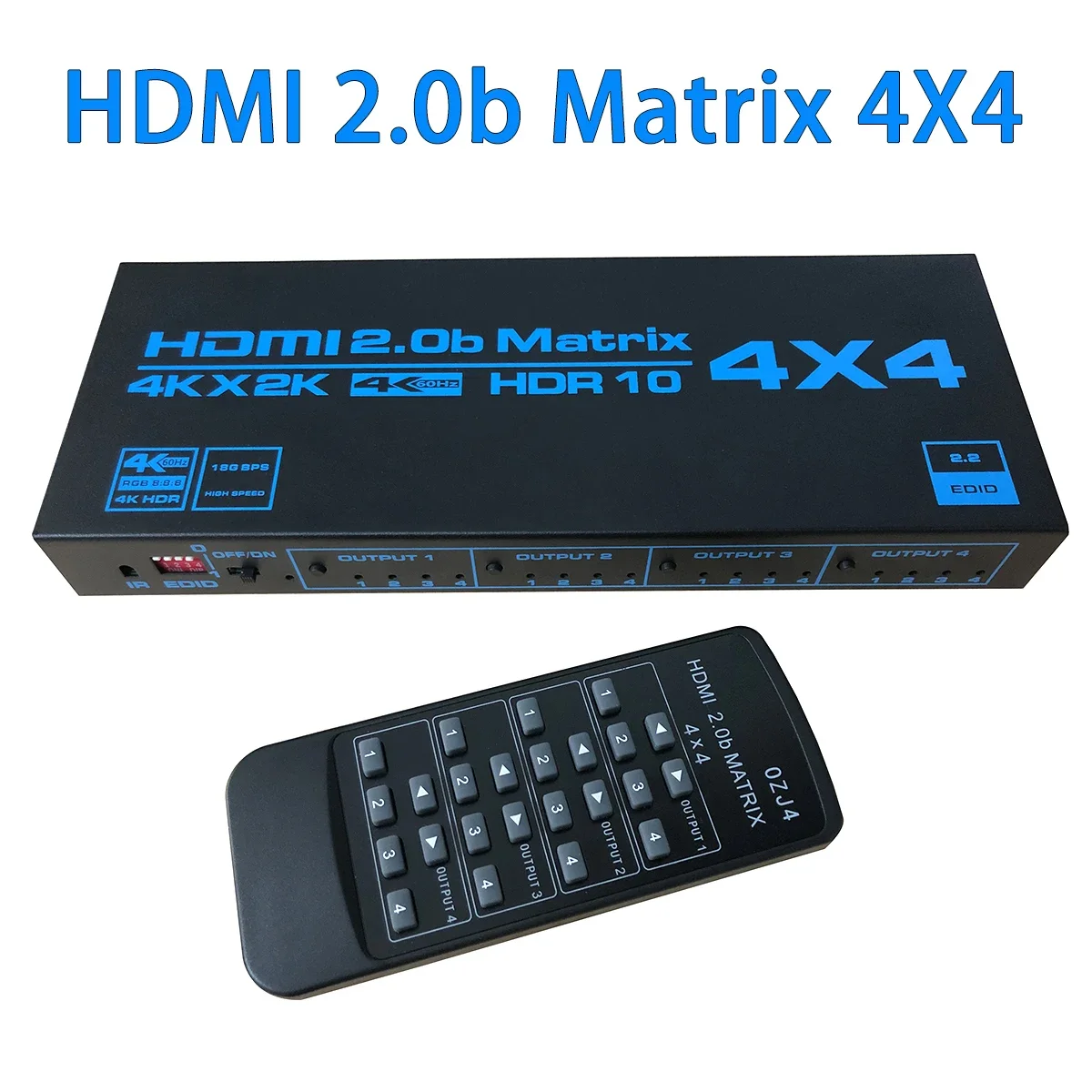 

HDR 10 4K 4x4 HDMI Matrix Switch HDCP 2.2 Switcher Splitter 4 In 4 Out Audio Video Converter EDID IR for Camera PC To TV Monitor