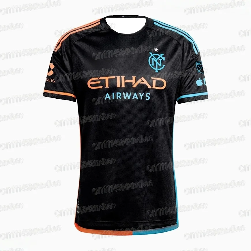 NYCFC 2026 All Nations Herren Fußballtrikot MLS Fußballtrikot Fan-Version Blaues Geometrisches Muster Sommer T-Shirt Familienoutfit – Detail 5