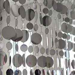 5 strings Mirror silver round Sequins Hanging Indoor decorative Door Curtain DIY Holiday stage live Studio Background Decoration