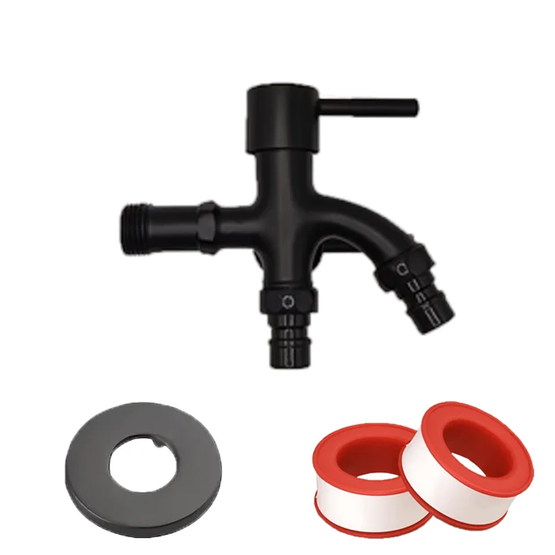 

A Set of Four Heavy-Duty Zinc Alloy Double-Headed Faucets with Separate Hot And Cold Controls - Rust-Resistant