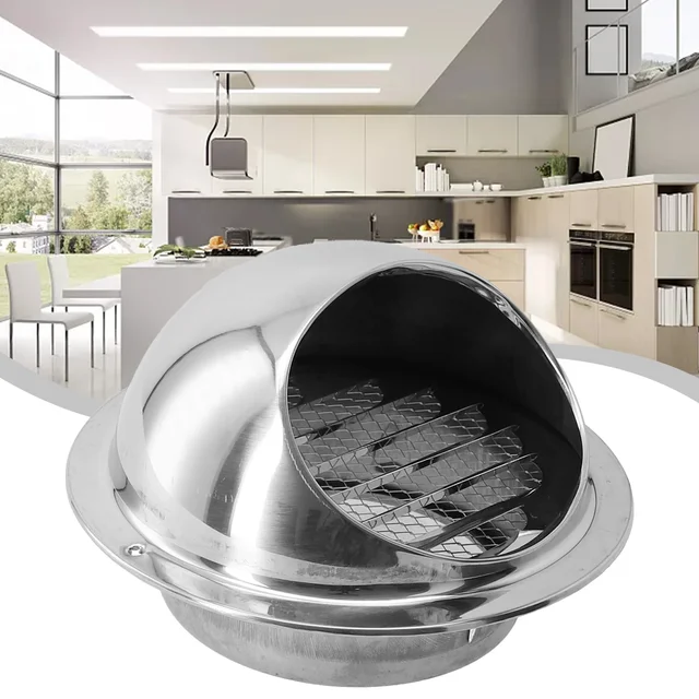 Aa Stainless Steel Vent Cap Rainproof ExteriorWallAir Outlet Grille Round Heating Cooling Vent Cover 75/80/100/20/150/160MM 4