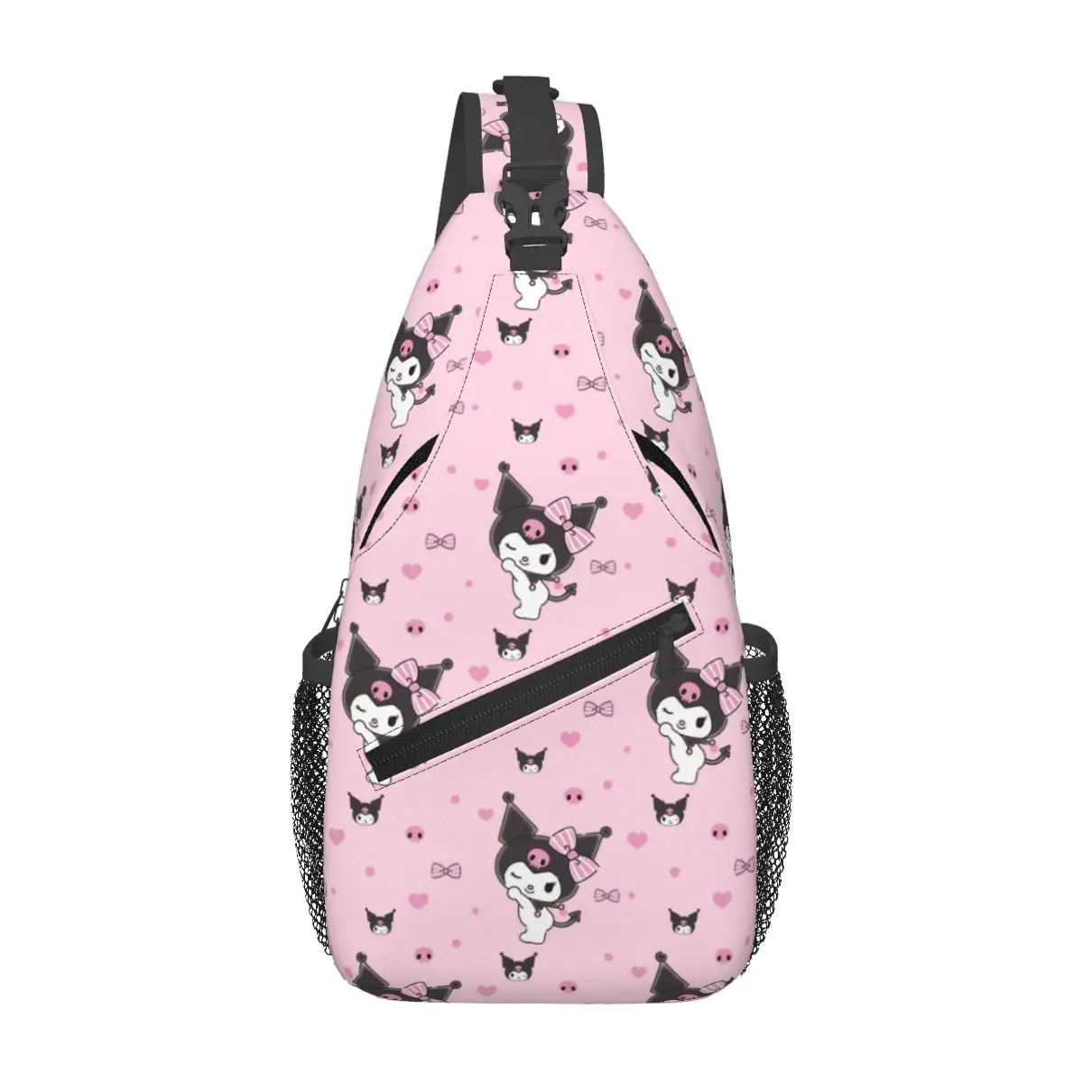 Cute Kuromi Merch Gift Sanrio Sling Bag Stuff Street For Girl Women Crossbody Chest Bag Daypack