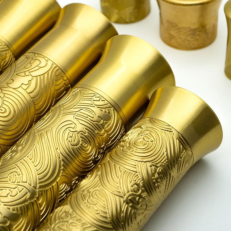 Cubierta de cobre tallada, nuevos accesorios de muebles chinos, cubierta de reposabrazos y pies de latón, postes de cama, silla de banco, cubiertas de cobre talladas