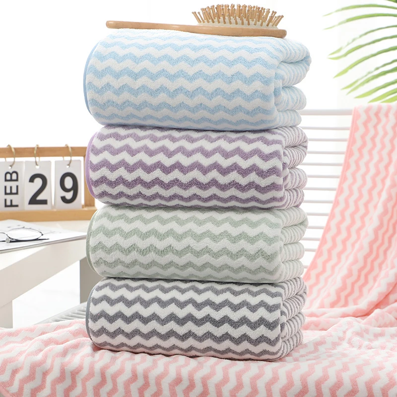 

Quick-Drying Striped Towel Set Soft Absorbent Quick-Dry Bath Towels Travel Sport Spa Bathroom Swim Supplies