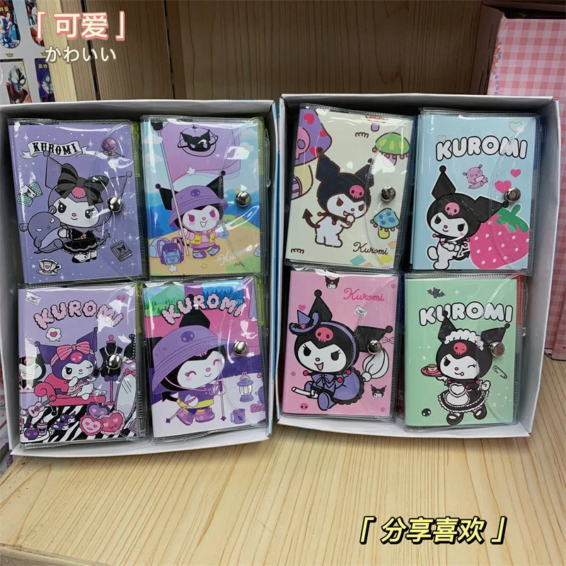 24pcs Anime Sanrio Family Children's Rubber Cover Book With Pen Notepad Kuromi Melody Notepad Students Supplies Gift Wholesale